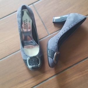 Beautiful Franco Sarto Grey Chunky Heels